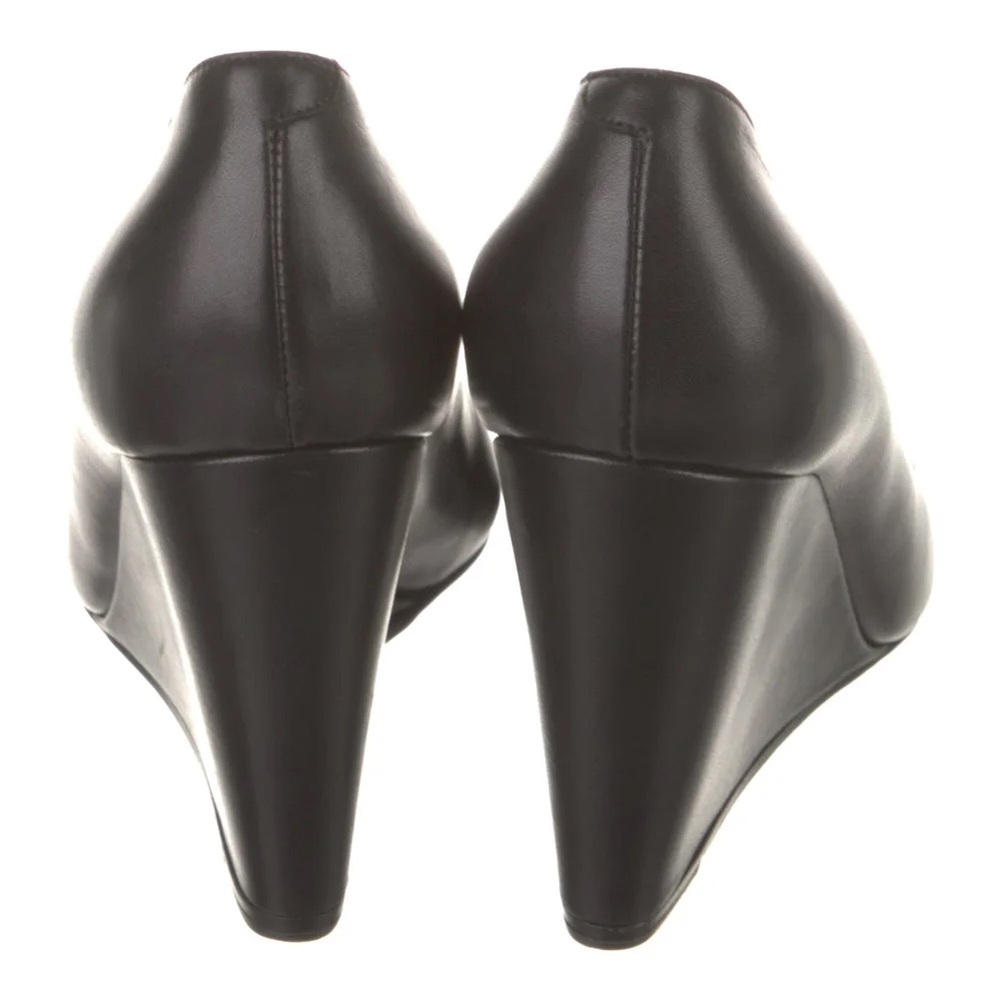 Hermes Black Leather high Wedge Shoes 3.5 inch platform - Picture 3 of 7